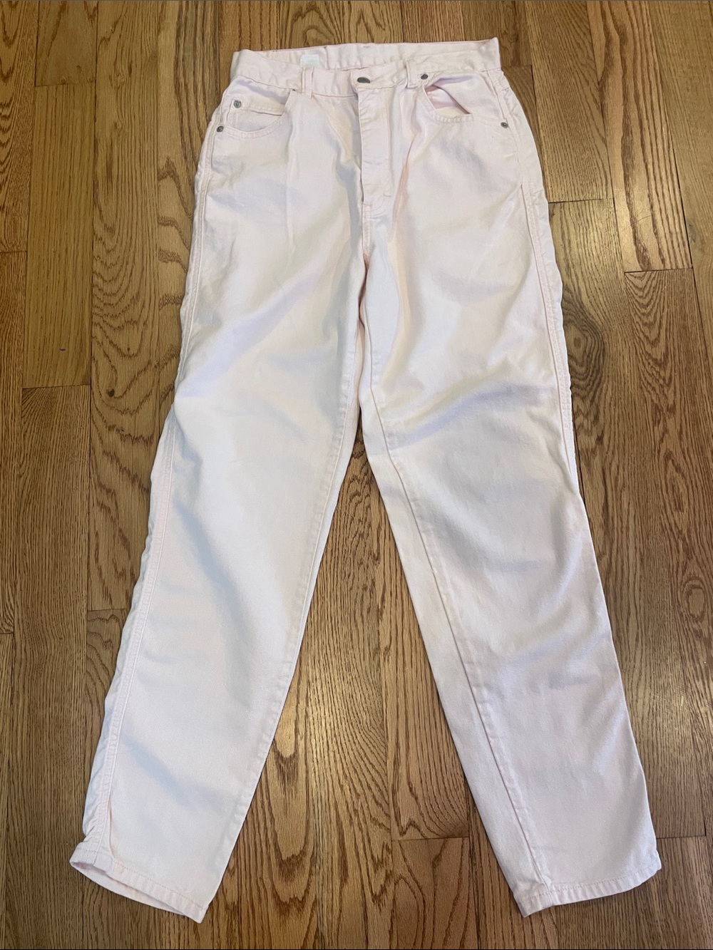 High-Rise Pale Pink Ankle Jeans for Women